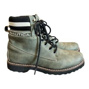 Nautica Women's Galiah Green Faux Suede Winter Hiking Snow Boots Size 7.5